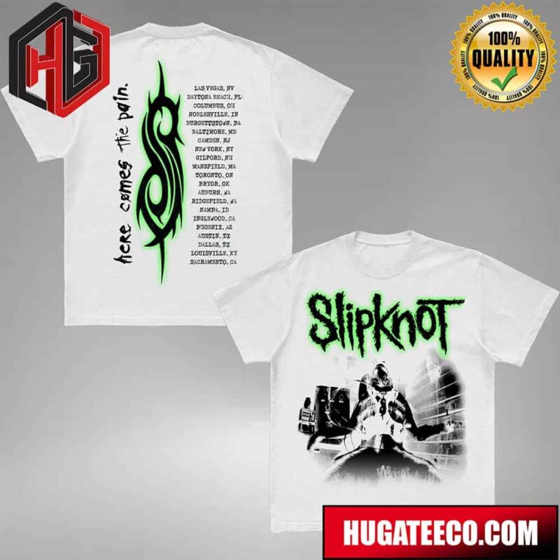 Slipknot Here Comes The Pain Anniversary Schedule List Two Sides T-Shirt