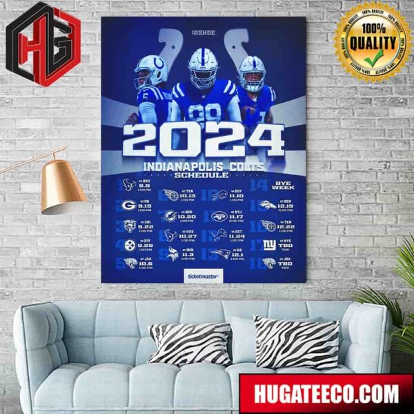 Indianapolis Colts 2024 Schedule Release On NFLN Home Decor Poster Canvas