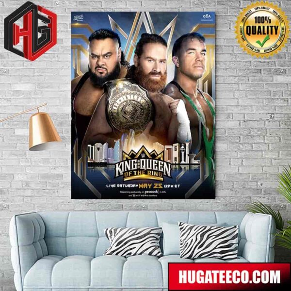 Intercontinental Champion Sami Zayn Big Bronson Reed And Chad Gable WWE King And Queen Of The Ring Poster Canvas