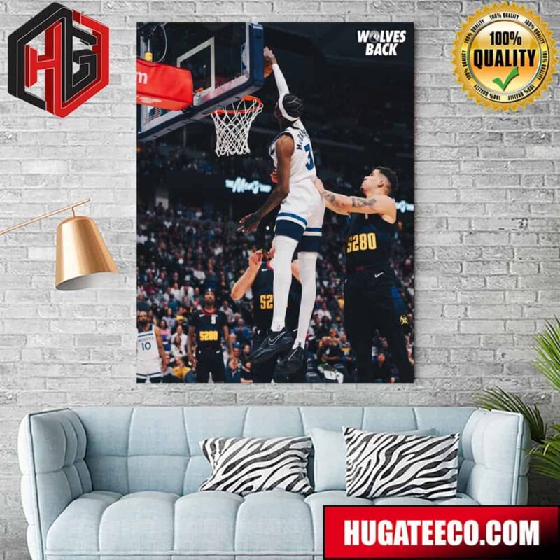 Jaden McDaniels Iconic Moment Slam Dunk Minnesota Timberwolves SLIM Home Decor Poster Canvas