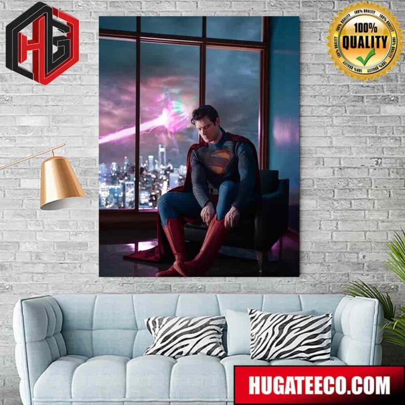 James Gunn?s New Superman Suit David Corenswet As Superman Debuts 2025 Superhero Film Home Decor Poster Canvas