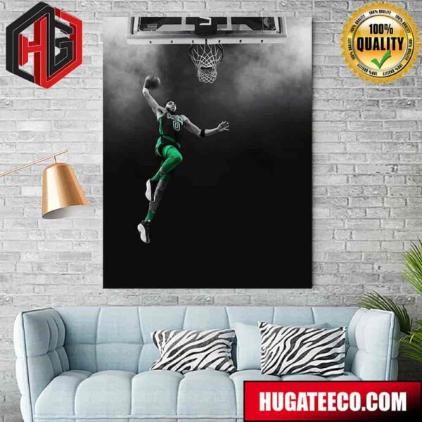 Jayson Tatum 16 Points 12 Rebounds 3 Assists In 32 Minutes Slam Dunk Iconic Moment Boston Celtics Vs Miami Heat Poster Canvas