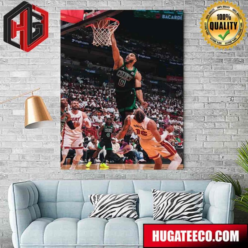 Jayson Tatum Iconic Slam Moment Boston Celtics Vs Miami Heat Poster Canvas