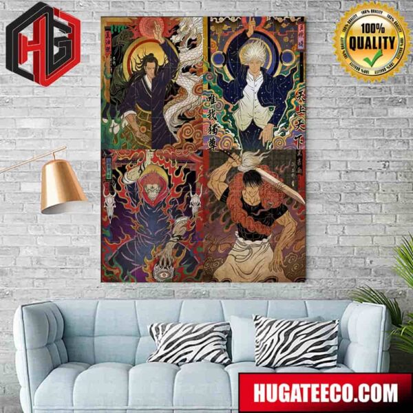 Jujutsu Kaisen In Old Japanese Folk Tale Style Home Decor Poster Canvas