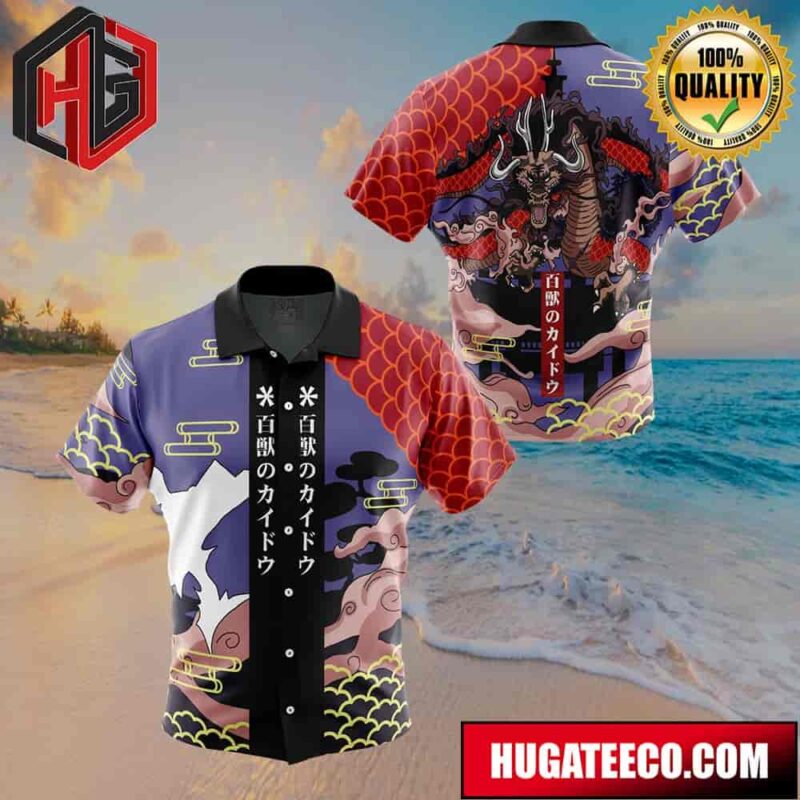 Kaido Pattern One Piece Button Up Animeape Hawaiian Shirt