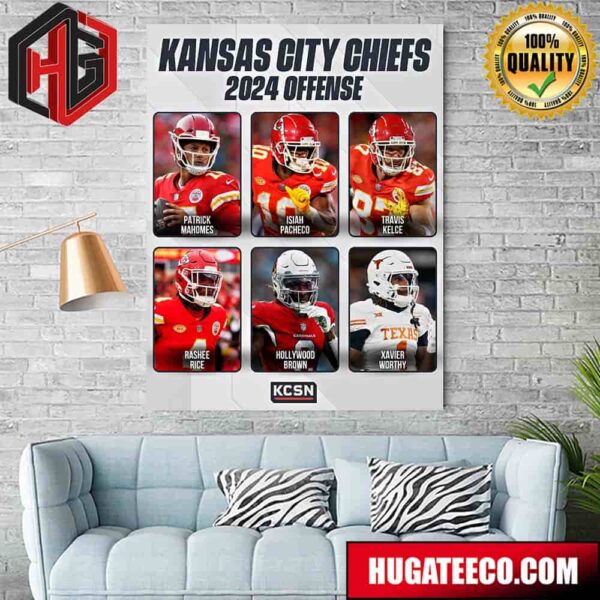 Kansas City Chiefs 2024 Offense Poster Canvas