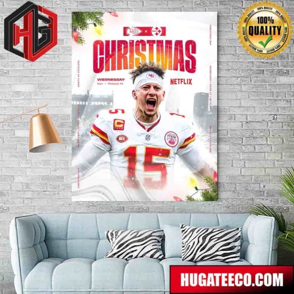 Kansas City Chiefs NFL Another Year Of Christmas Cheer On Netflix Home Decor Poster Canvas