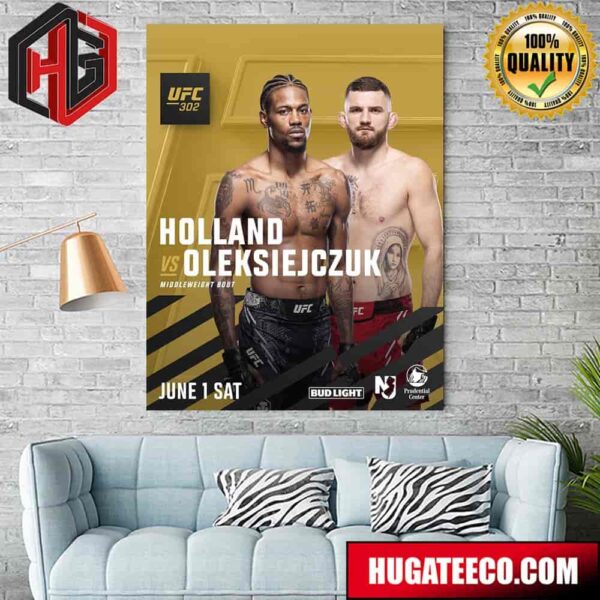 Kevin Holland Vs Michal Oleksiejczuk Has Been Added To UFC 302 Poster Canvas