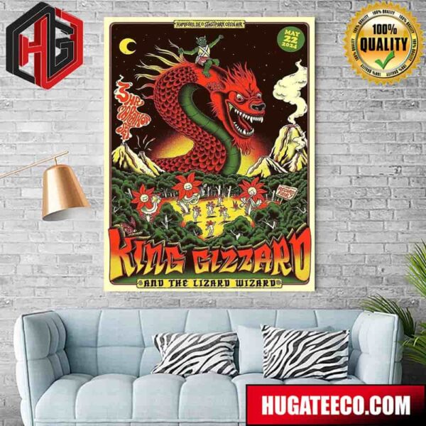 King Gizzard And The Lizard Wizard The God Of Death And Rebirth Too Show Hamburg May 22 2024 Home Decor Poster Canvas