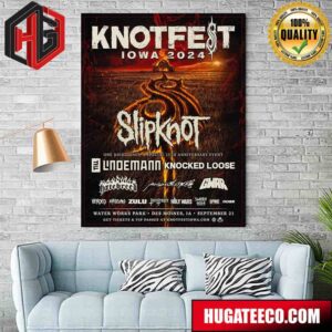 Knotfest Iowa Returns September 21 2024 Featuring Slipknot Till Lindemann Knocked Loose And Many Guest 25th Anniversary Event At Water Works Park In Des Moines Ia Poster Canvas