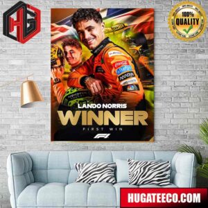 Lando Norris Wins The Miami Grand Prix It’s The Maiden Win For The Mclaren F1 Driver Miami Gp Home Decor Poster Canvas