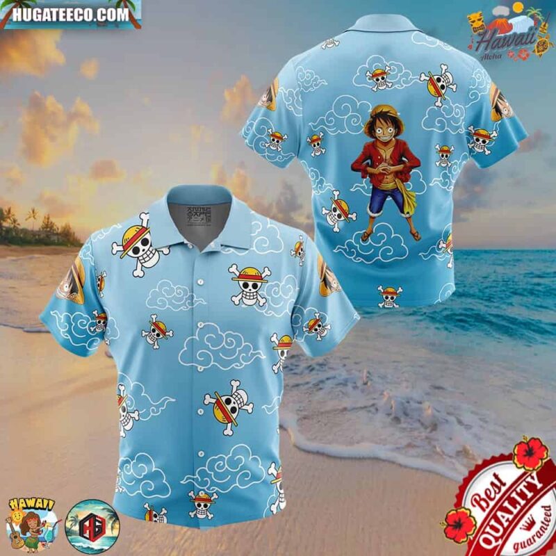 Luffy Pattern One Piece Button Up Hawaiian Shirt