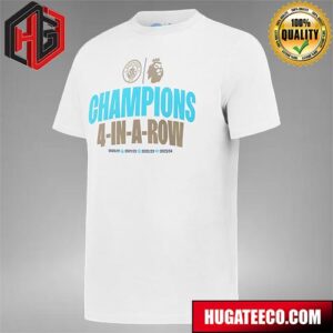 Manchester City Four In A Row Premier League Victory Tee 2023-24 Fan Gifts T-Shirt