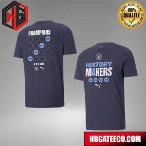 Manchester City History M4kers Premier League Victory 2023-2024 Two Sides Print Premium T-Shirt