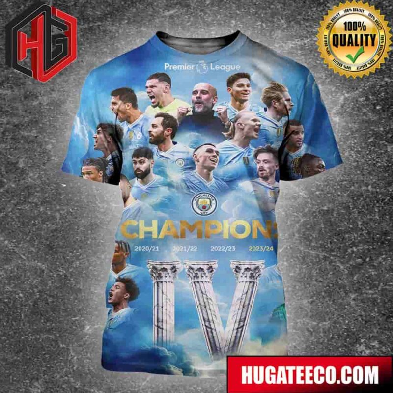 Manchester City Is Premier League Champions 2023-24 All Over Print Shirt