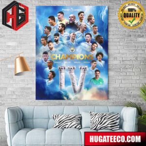 Manchester City Is Premier League Champions 2023-24 Home Decor Poster Canvas
