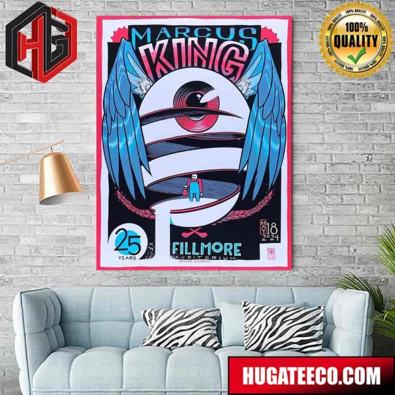 Marcus King 25 Years At Fillmore Auditorium Denver Poster Canvas