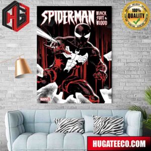 Marvel Comics Spider-Man Black Suit And Blood Home Decor Poster Canvas