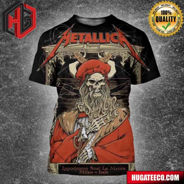 Metallica M72 World Tour In Milan Italy Poster I Days Milano At Ippodromo Snai La Maura Fresh Of First No Repeat Weekend Of 2024 All Over Print Shirt