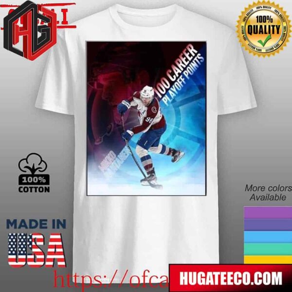 Mikko Rantanen Colorado Avalanche With His 100th Career NHL Playoff Points Poster Unisex T-Shirt