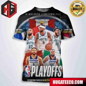Minnesota Timberwolves Team NBA Playoffs International Players In The Western Conference Finals All Over Print T-Shirt