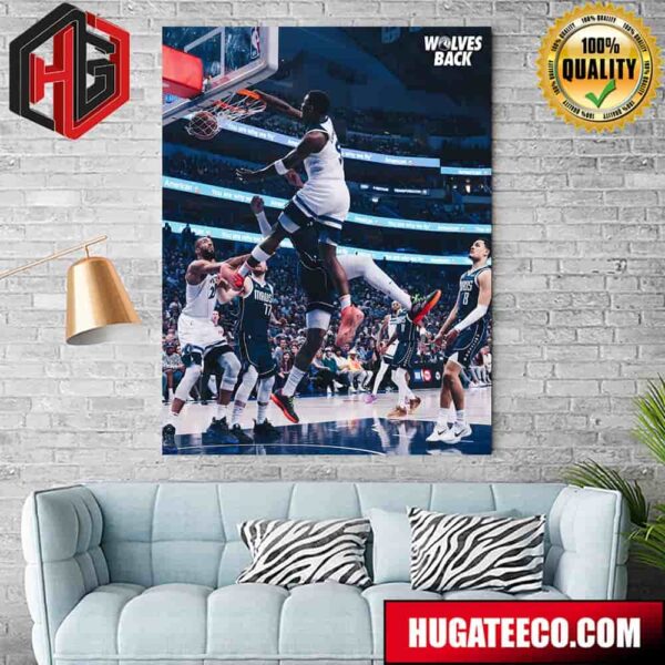 Minnesota Timberwolves vs Dallas Mavericks Anthony Edwards This Angle Is Unreal Iconic Best Moment Slam Dunk NBA Home Decor Poster Canvas
