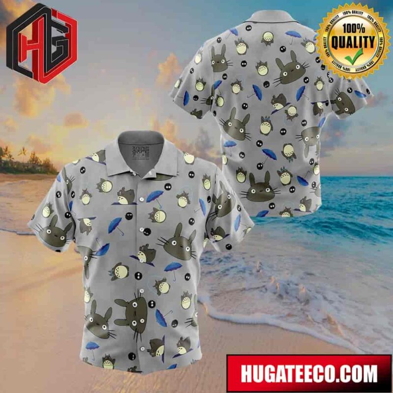 My Neighbor Totoro Studio Ghibli Pattern Button Up Animeape Hawaiian Shirt