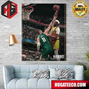 Myles Turner’s Dunk On Embiid Helps Indiana Pacers Went To The Eastern Conference Semifinals NBA Playoffs 2024 Home Decor Poster Canvas