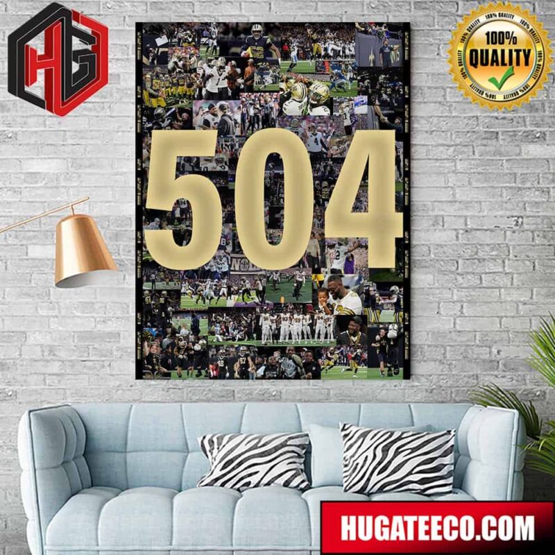 New Orleans Saints Happy 504 Day Home Decoration Poster Canvas