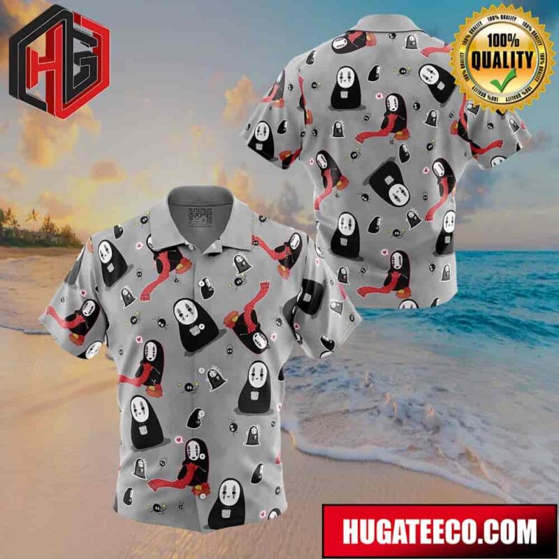 No Name Spirited Away Studio Ghibli Pattern Button Up Animeape Hawaiian Shirt