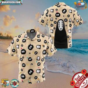 No Name and Soot Pattern Spirited Away Button Up Hawaiian Shirt