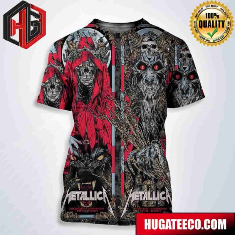 Official Metallica M72 World Tour Killer Full Show Poster Of The European Run In Munich Germany At Olympiastadion On 24th And 26th May 2024 All Over Print T-Shirt