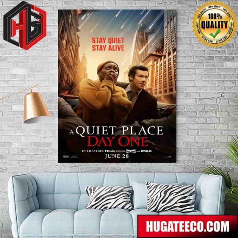 Official Poster For A Quiet Place Day One Stay Quiet Stay Alive Only In Theatres June 28 Home Decor Poster Canvas