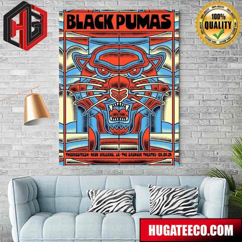 Official Poster For Black Pumas Performance In New Orleans La Special Guest Thebrosfresh Poster Canvas