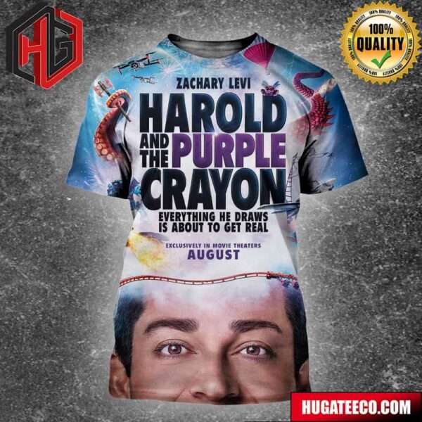 Official Poster For Harold And The Purple Crayon Starring Zachary Levi Releasing In Theaters On August 2 All Over Print Shirt