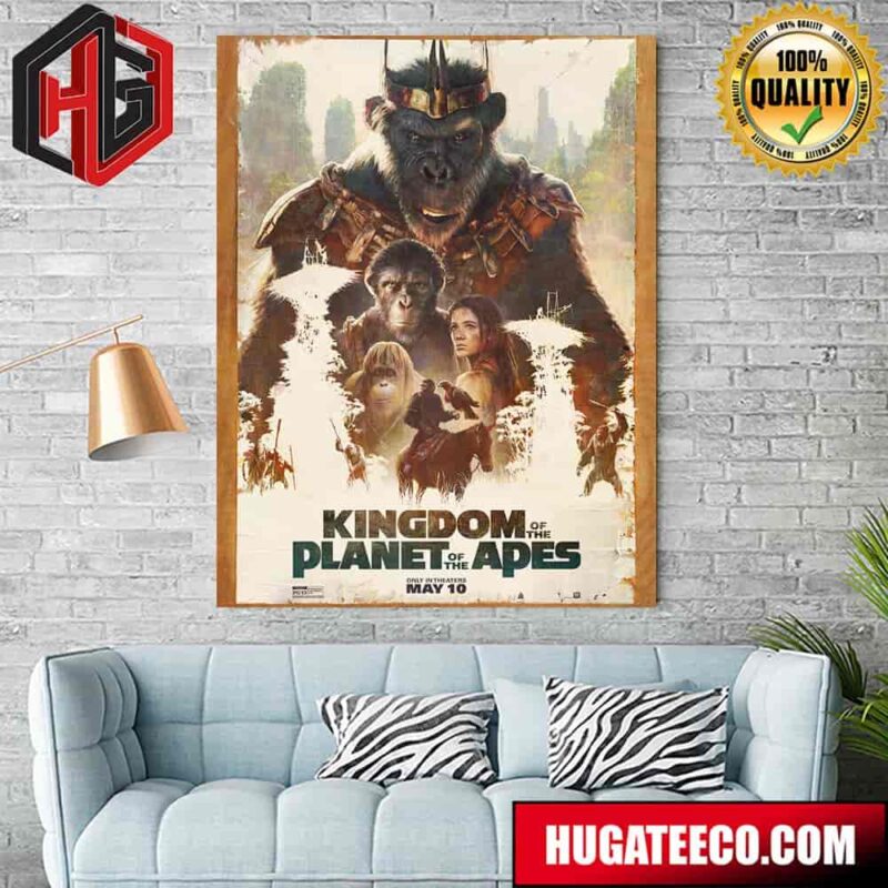 Official Poster For Kingdom Of The Planet Of The Apes Releasing In Theaters This Friday Home Decor Poster Canvas