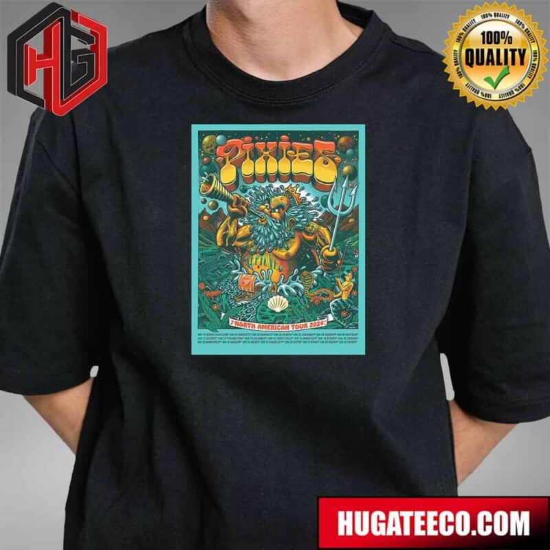 Official Poster For Pixies North American Tour 2024 Schedule List T-Shirt
