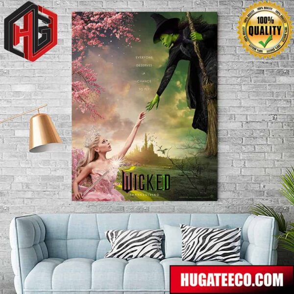 Official Poster For Wicked Everyone Deserves A Chance To Fly Home Decor Poster Canvas