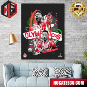 Olympiakos FC UEFA Europa Conference League Champions 2023-24 Home Decor Poster Canvas