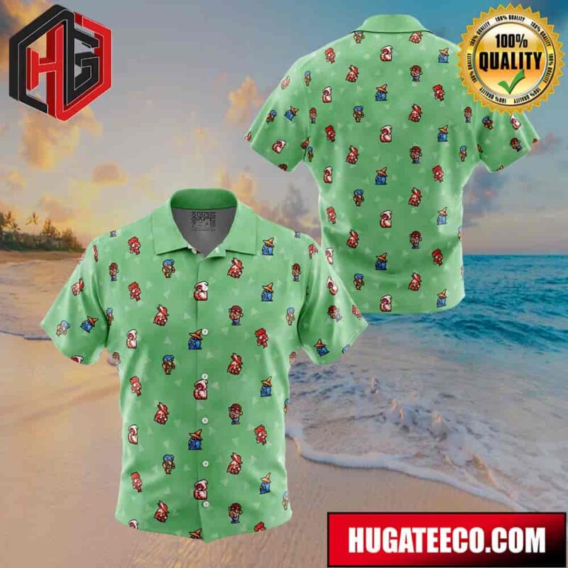 Original Final Fantasy Pattern Button Up Animeape Hawaiian Shirt