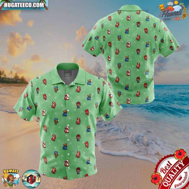 Original Final Fantasy Pattern Button Up Hawaiian Shirt