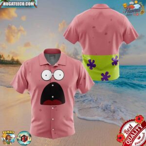 Patrick Star Spongebob SquarePants Nickelodeon Button Up Hawaiian Shirt