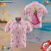 Peach Pattern Super Mario Button Up Hawaiian Shirt