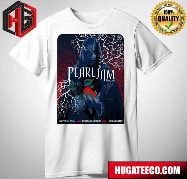 Pearl Jam With Deep Sea Diver Official Poster For Pearl Jam In Portland On May 10th 2024 At Moda Center Oregon Unisex T-Shirt