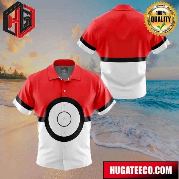 Pokeball Pokemon Button Up Animeape Hawaiian Shirt