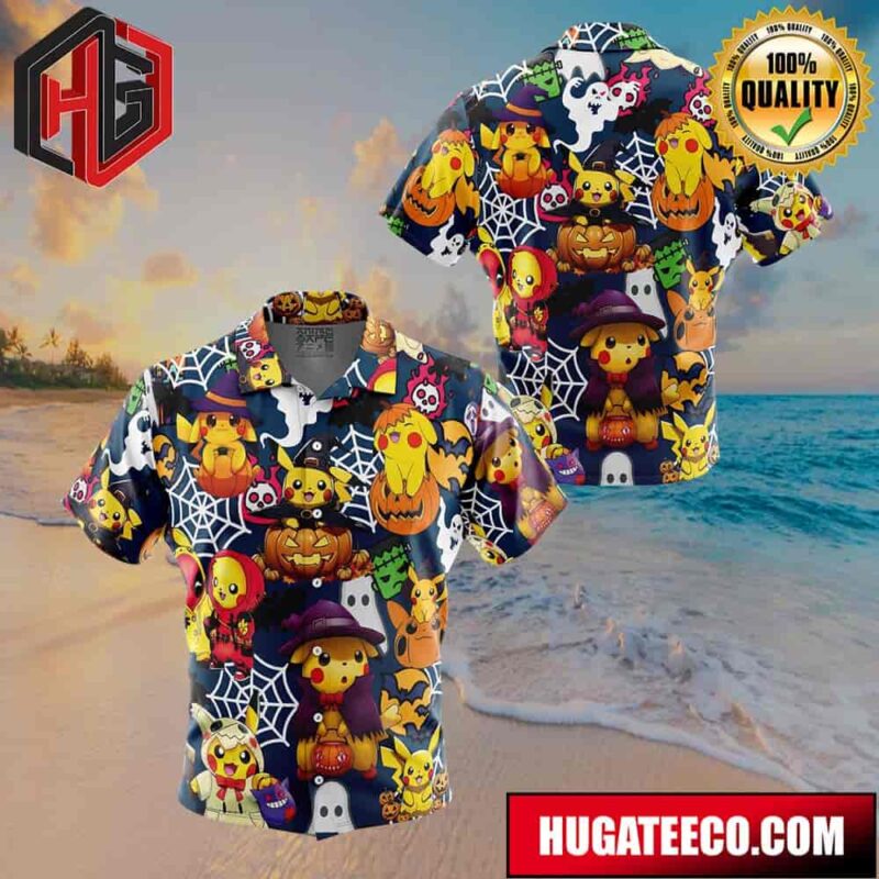 Pokemon Halloween Button Up Animeape Hawaiian Shirt