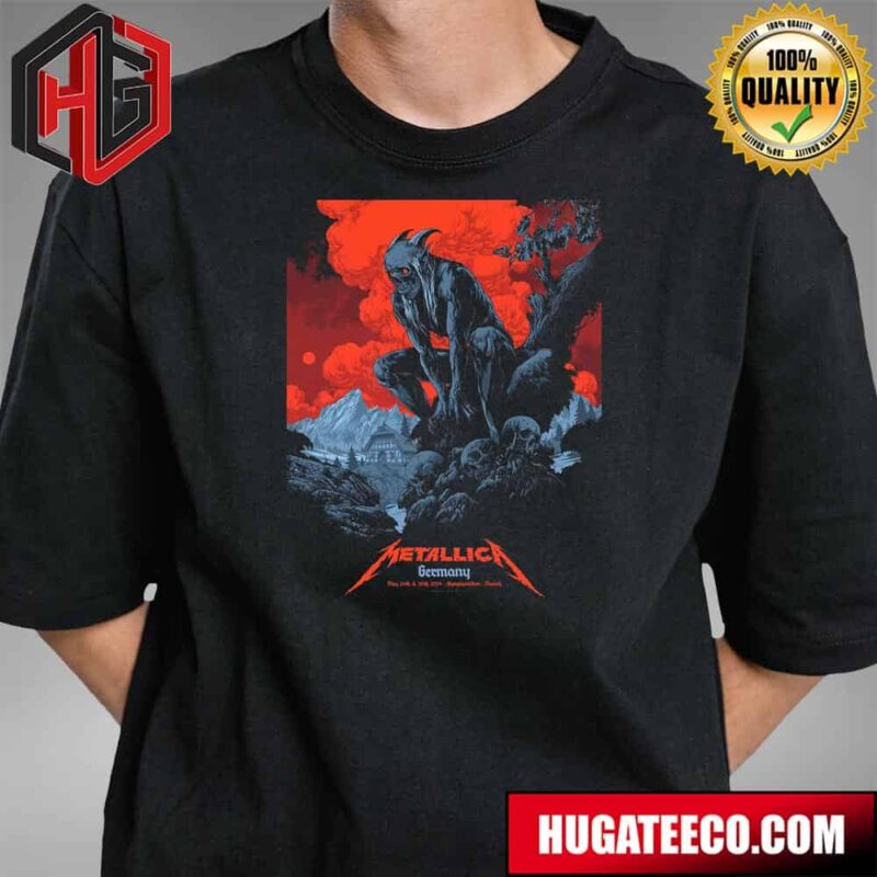 Poster Alluding To The Presentation Of Metallica At The Olympiastadion In Munich Germany From 24 And 26 May T-Shirt