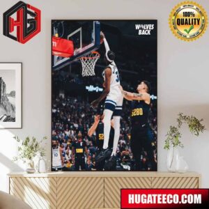 Jaden McDaniels Iconic Moment Slam Dunk Minnesota Timberwolves SLIM Home Decor Poster Canvas