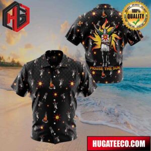 Praise The Sun Pattern Dark Souls Button Up Animeape Hawaiian Shirt