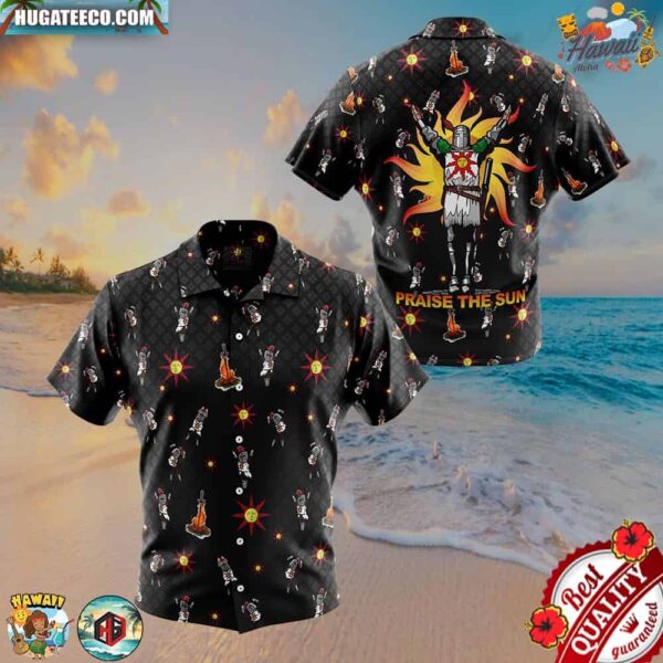 Praise The Sun Pattern Dark Souls Button Up Hawaiian Shirt